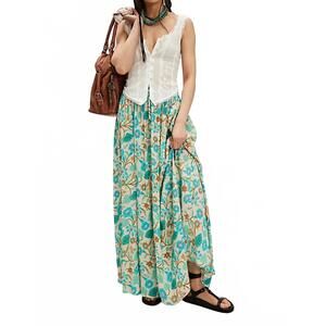 NEW SPELL goldie maxi skirt in blue